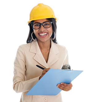 Female construction engineering technician. 